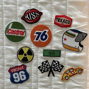 10 piece Iron-On Racing Themed Patches